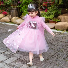 Рождественские Зимние платья принцессы «Эльза 2» для девочек; детское платье-свитер с юбкой-пачкой для дня рождения; одежда для костюмированной вечеринки для девочек-подростков; Vestidos