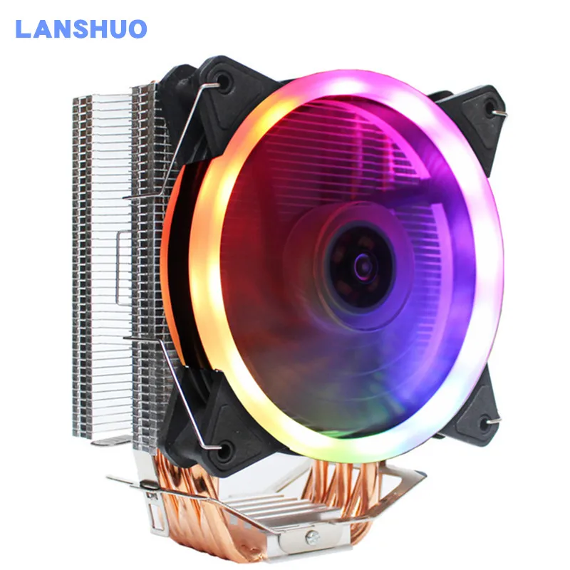 Радиатор охлаждения для ПК 6 тепловых трубок 1151 Pin 12 см RGB светодиодный кулер