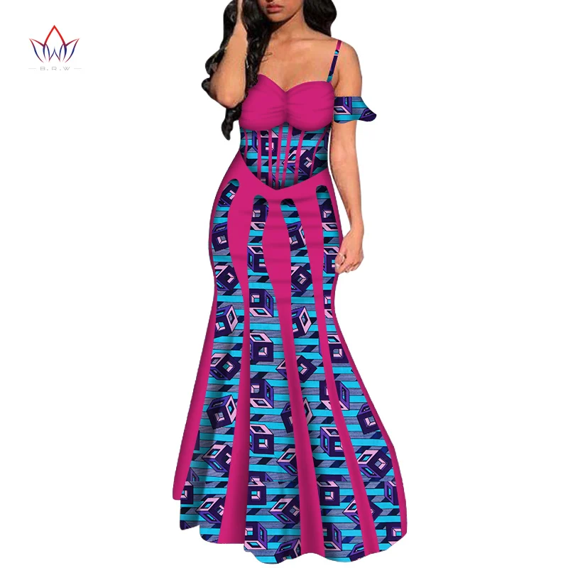 7 Sexy Sleeveless Strap Dresses for Women Party Wedding Casual Date Dashiki African Women Dresses African Dresses for Women WY5693 - Цвет: 7