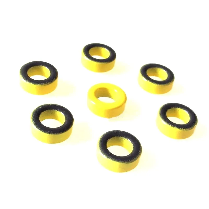 Núcleos do pó do Ferro T506 od id ht 13*7.7*5 mm 4nh n2 8.5 Núcleo Toróide Toroidal Cinzento Amarelo da Ferrite do Núcleo da Poeira de Uoiron pr 13 mm