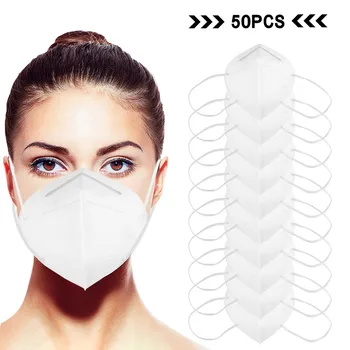 

50 Pcs White Disposable Face Mask Fashion Non-Woven 3 Layer Face Masks For Germ Protection For Adults Mascarillas Flag Bandana