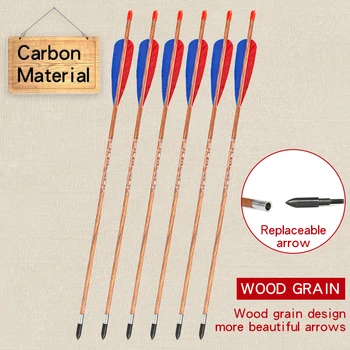 

32inch Spine 600 Feather Carbon Professional Arrows Archery Accessories for Compound/Recurve Bow Outdoor Hunting And Shooting