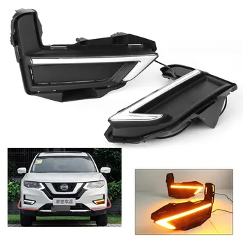 

For NISSAN ROGUE X-TRAIL X Trail 2017 2018 Car LED Turn Signal Light Daytime Running Lights DRL Lamp Aluxiliary Foglamp