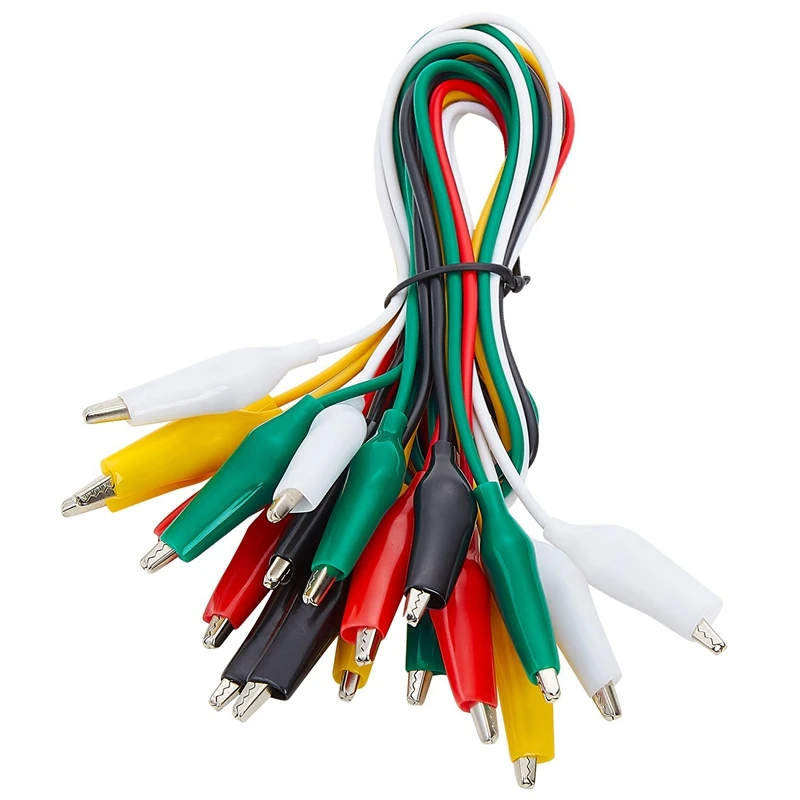 

10 Colorful Alligator Clip Test Lines Double-Ended Alligator Clip Test Lines Medium Power Test Line Length 20.5 Inches