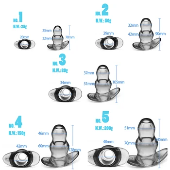 Hollow Anal Plug Insert Anus Dilator Sex Toy Anal Speculum Expander Vagina Butt Plug Transparent Dildo Buttplug Prostate Massage 6