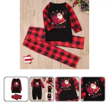Attractive Christmas Pajamas Set High Waist Sleepwear Family Matching Pajamas Christmas Parent-child Set