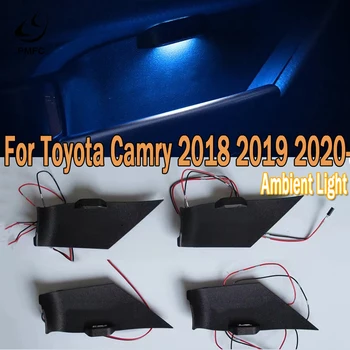 

PMFC Car LED 4Door Bowl Handle Ambient Atmosphere Lamp Lights Interior light Blue color For Toyota Camry 2018 2019 2020
