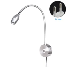 Регулируемый сенсорный выключатель для дома, отеля, алюминиевый яркий гибкий светодиодный светильник для чтения, настенный, теплый белый