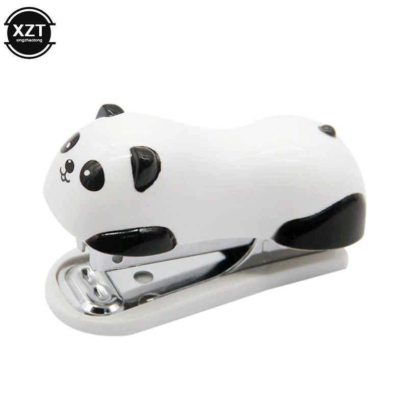 Mini Panda Stapler Set Cartoon Office School Supplies Staionery Paper Clip Binding Binder Book Sewer
