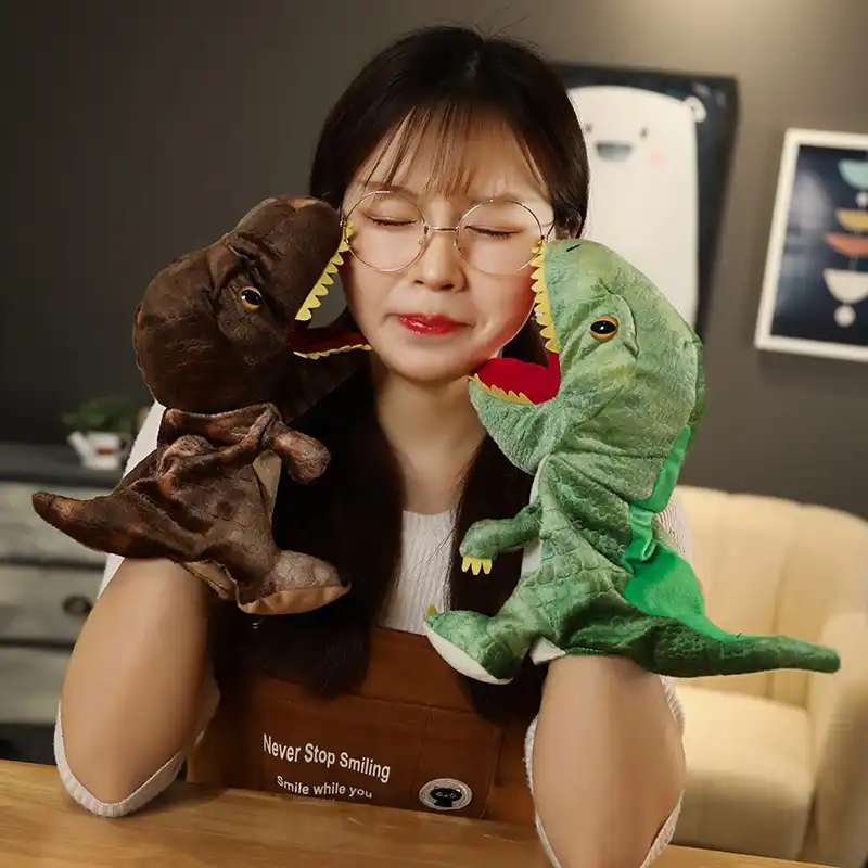dinosaur soft hand puppet