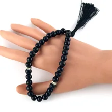 Исламские мусульманские чётки черный браслет бусинки круглой формы исламские четки мусульманский тасбих Аллах четки оптом по низкой цене