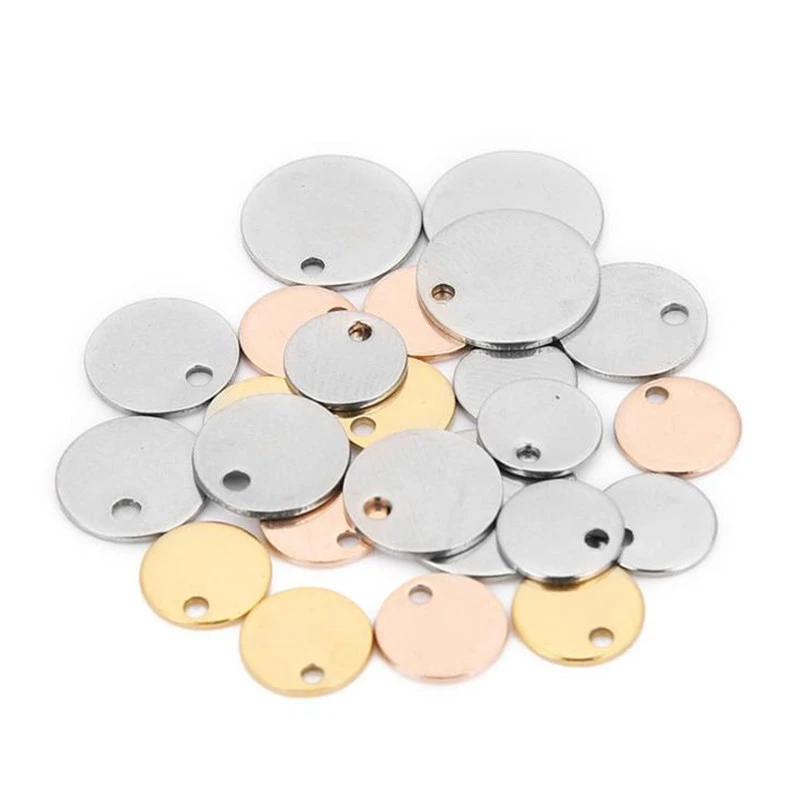 20pcs/lot Stainless Steel Charms Pendant Round Stamping Blank Stamping