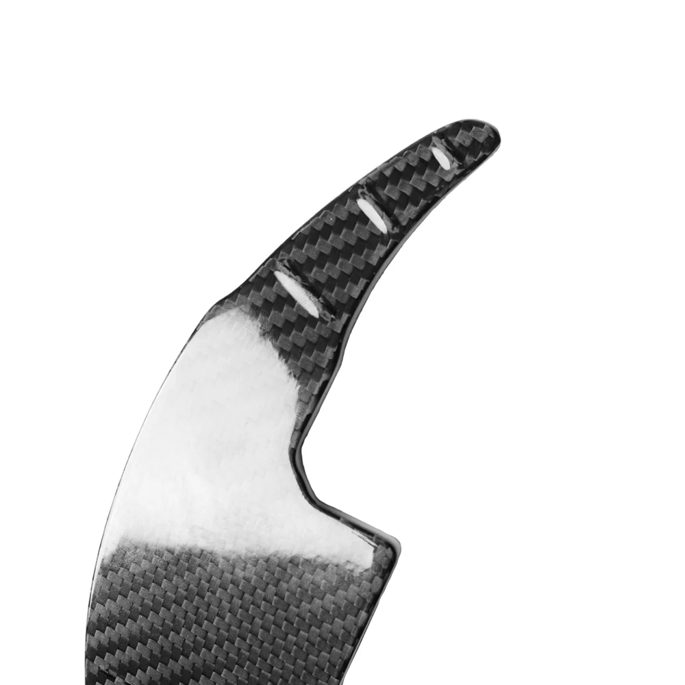 

2pcs Car Steering Wheel Paddle Shifter Extension Trim Black Carbon Fiber Auto Shift Paddles Cover For Ford Mustang 2015-2019