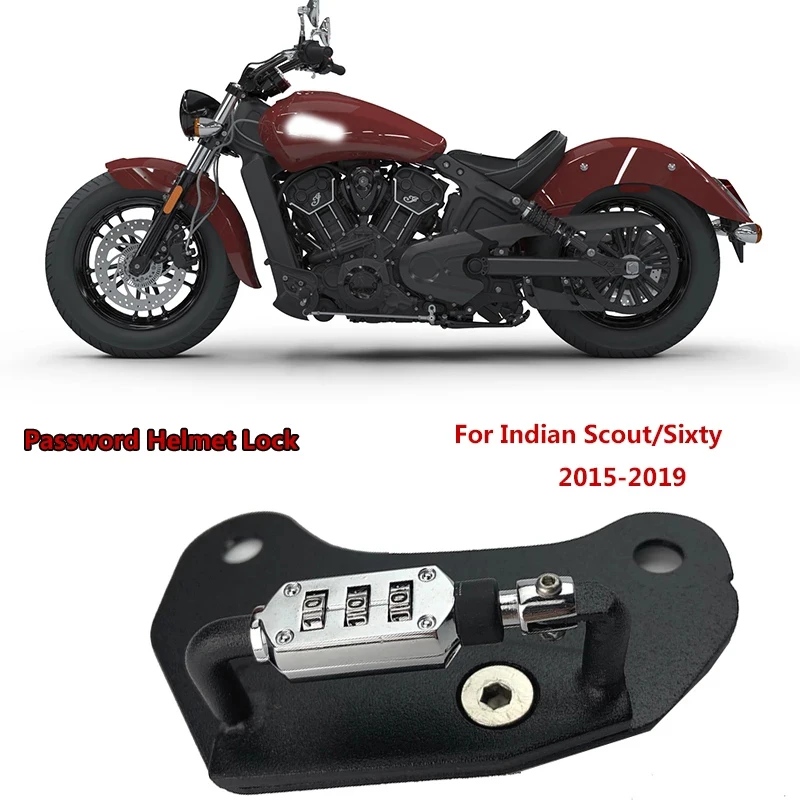 Motorcycle Helmet Lock Password Mount Hook Black Side Anti-theft Security Fits For Indian Scout Sixty 2015 2016 2017 2018 2019 motorcycle helmet lock password mount hook black side anti theft security fits for bmw rnine t r nine t r9t r ninet scrambler