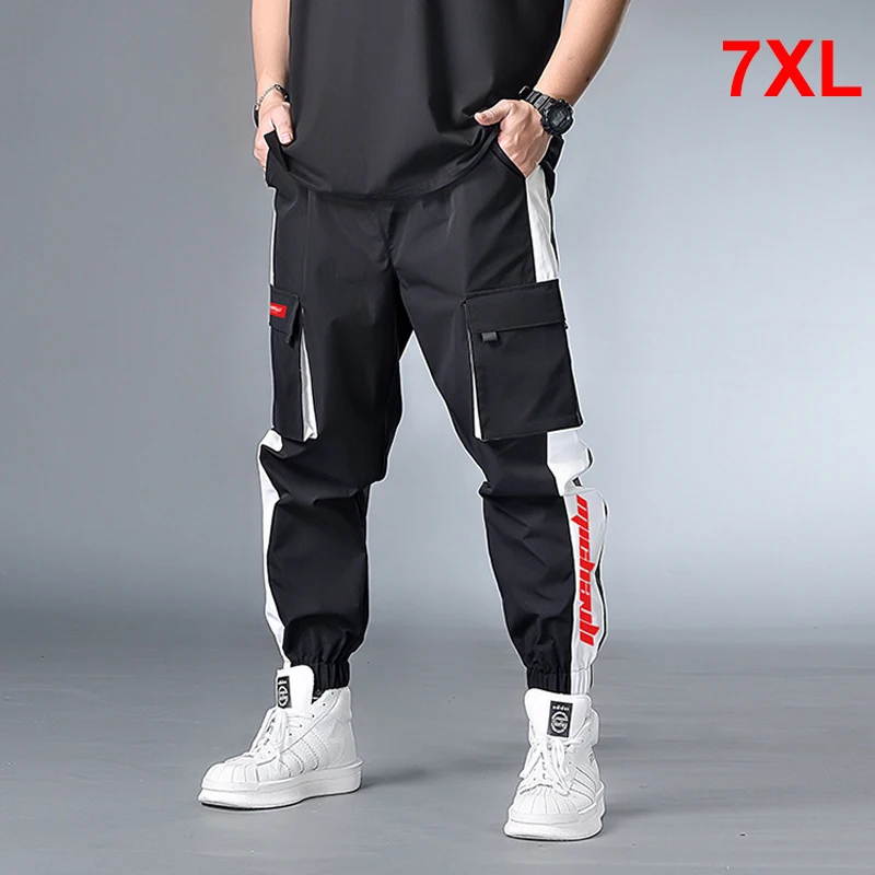 

Big Size Pants Men Jogger Streetwear Casual Cargo Pant Oversize Sweatpants Pocket Patchwork Trousers Plus Size 6XL 7XL HX407
