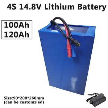 

GTK Lithium battery 4S 14.8V li ion battery pack 100Ah 120Ah with BMS for scooter boat engines+10A charger