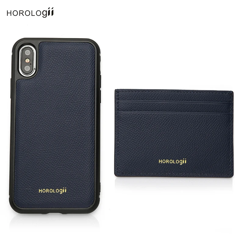 

Horologii CUSTOM for iphone xs max monogram case card holder wallet Navy leather dropship