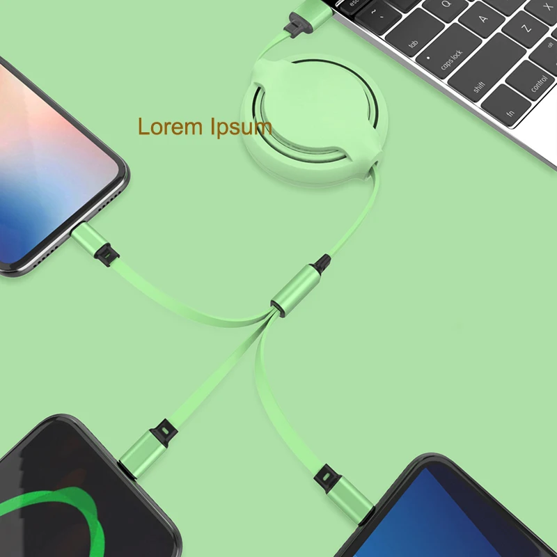 Зарядный USB кабель 3 в 1 для iPhone 6S 7 8 X XS XR Samsung LG Xiaomi Redmi Huawei Honor OnePlus зарядное