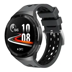 22mm Original Sport Silicone Replacement Strap - Durable Wristband - huawei gt 2e (Gray black)