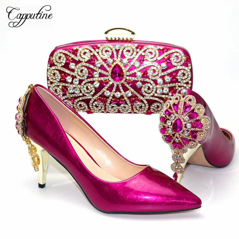 Capputine/высококачественный итальянский комплект из обуви и сумки для последней коллекции; элегантные вечерние туфли винного цвета с сумочкой в комплекте