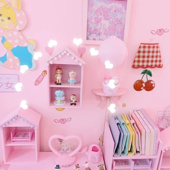 

Lovely Pink 2 layer room decoration cute custom wooden house cut off fashion wooden doll house