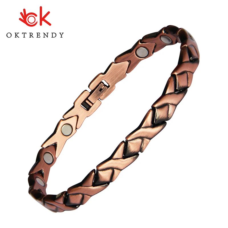 

Oktrendy Elegant Pure Copper Magnetic Therapy Link Bracelet Pain Relief For Arthritis And Carpal Tunnel female Jewelry