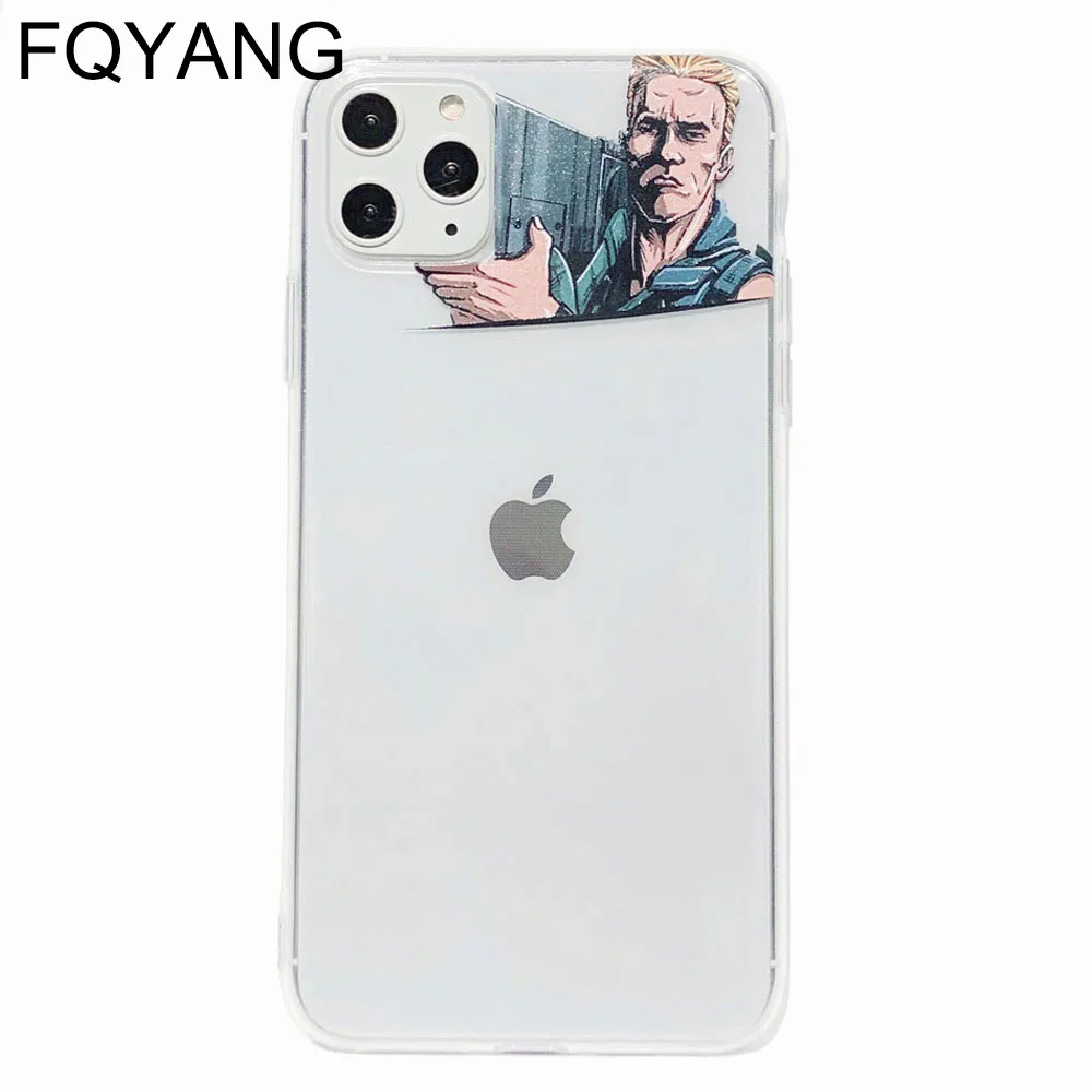 

FQYANG funny pattern For Iphone 11 Pro Max Coque Case TPU Transparent Phone Case For Iphone xsmax xr x xs 8plus 7plus 6 6s 7 8
