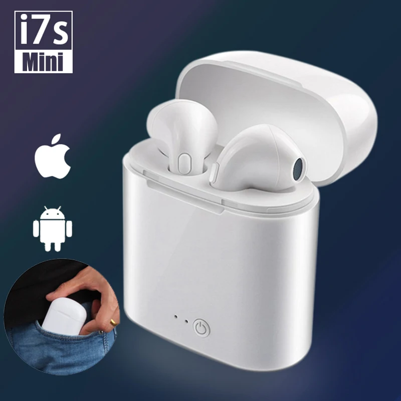 

i7s Tws Mini Bluetooth Earphones Wireless Earbuds Sport Handsfree Earphone Cordless Headset with Charging Box for xiaomi Phone
