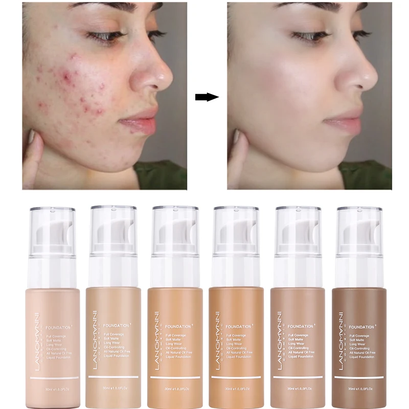 

Liquid Foundation Soft Matte Concealer Primer Base Professional Face Make up Foundation