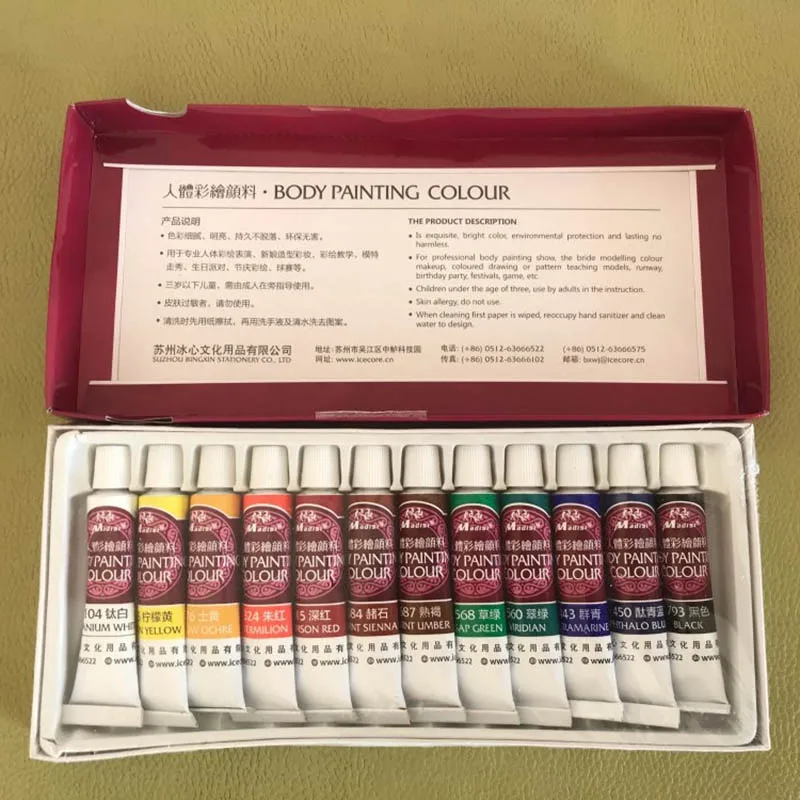 Halloween Makeup Pigments 12 Colors Body Face Painted Pencil Stitching Structure Face Painted Crayon Body Painted Stick Bar Part