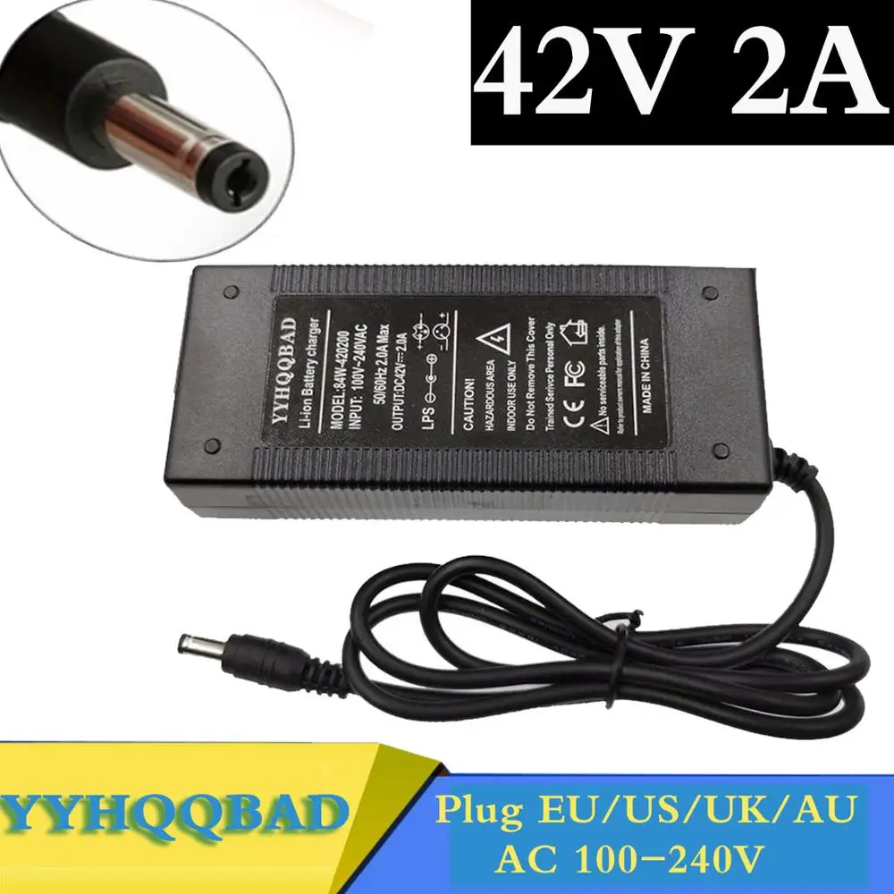 YYHQQBAD 36V зарядное устройство выход 42V 2A Вход 100 240V для 10 серий электрический