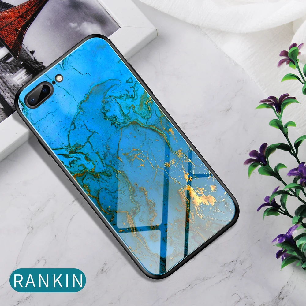Чехол из закаленного стекла для iPhone 8 7 Plus 6 6S Plus, чехол с мягким краем для iPhone XS Max XR X Starry Sky Painted Coque