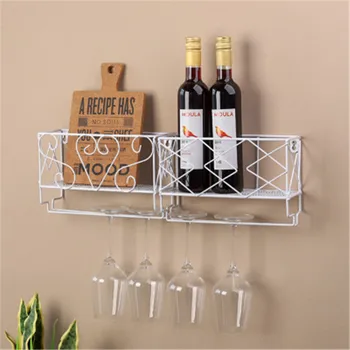 

Simple Wrought Iron Cup Holder Creative Storage Rack Kitchen Living Room Bedroom Wall Shelf Multifunctional Decorative Frame