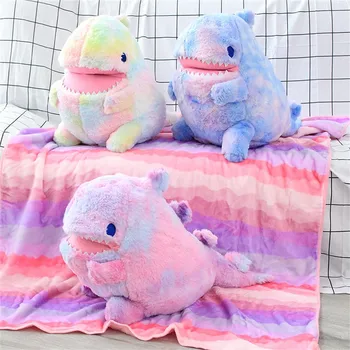 

Rabbit Plush Gradient Dinosaur Pillow Air Conditioner Blanket Home Decoration 2020 Creative Best Gifts Juguetes para niños#D5