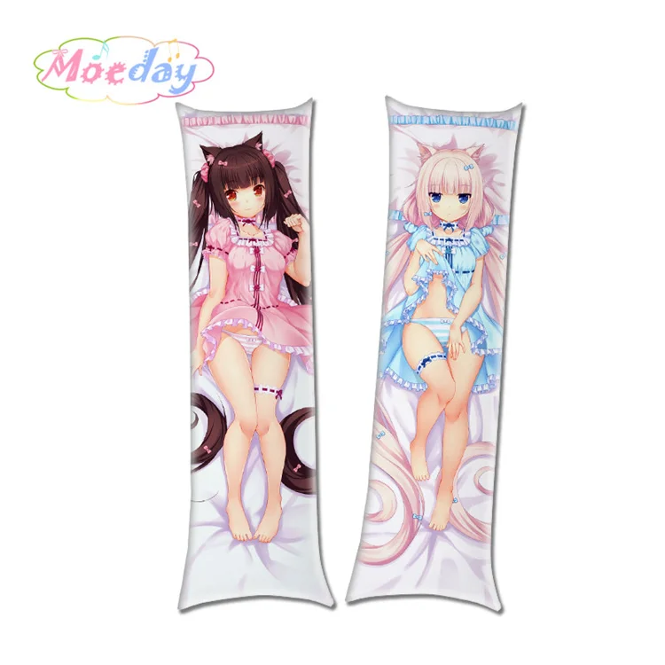 Белый Наволочки NEKOPARA Chocolat и Vanilla Cat Girl - Цвет: Белый