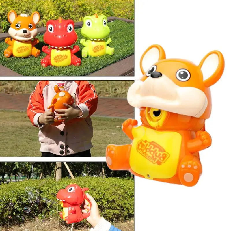 Funny Dinosaur Shaped Bubble Blower Machine Automatic Electric Sound Lighting Effects Bubble Maker Children Kids Toys