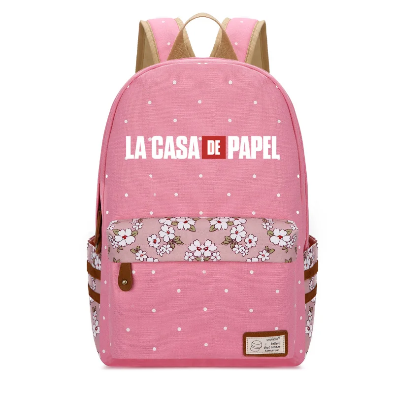 style7 pink La Casa de Papel школьная сумка светящийся в темноте рюкзак студенческий школьный рюкзак ноутбук рюкзак повседневный рюкзак - Цвет: style7 pink