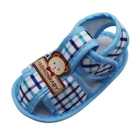 0-18M Summer Bear Pattern Hollow Sandals For Baby Boy Girl Cotton Infant Newborn Toddler Kids Soft Sole Shoes First Walker 4