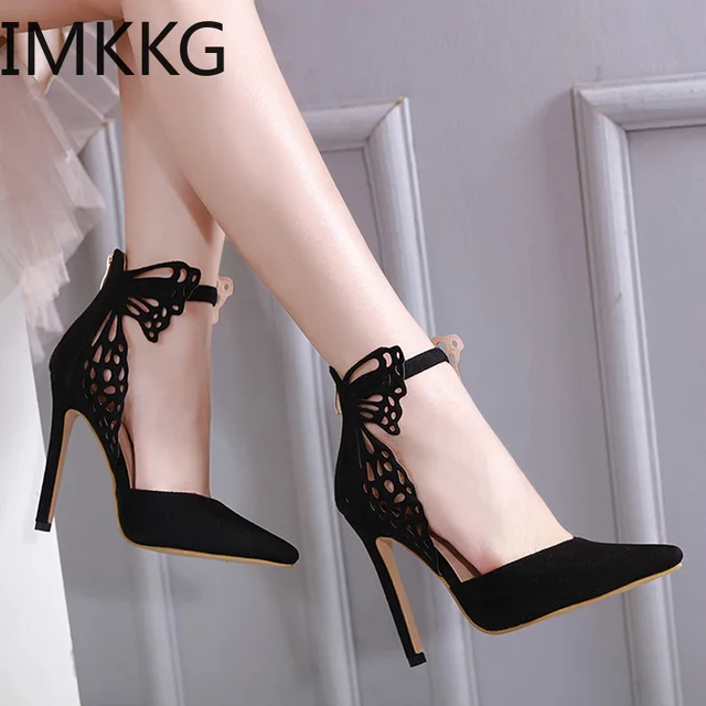 New fashion sexy bow pointed toe high heels sandals shoes woman ladies wedding party pumps dress shoes 1