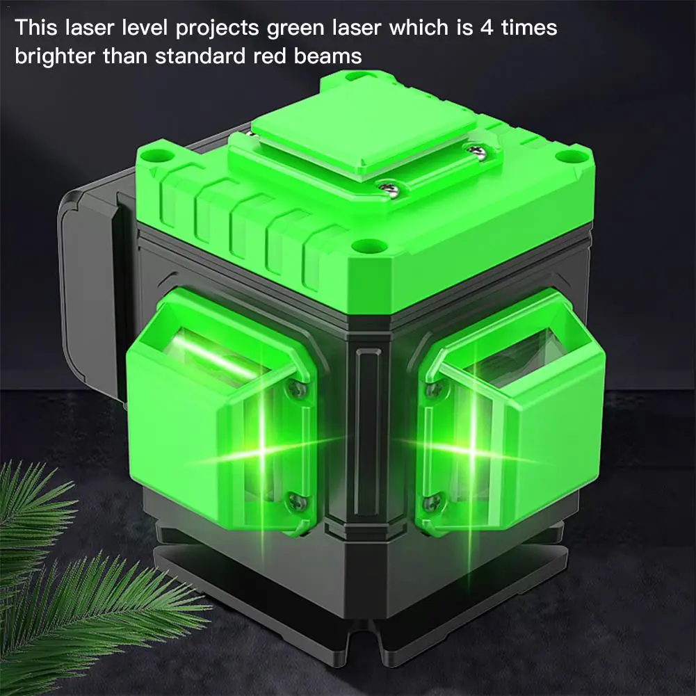 12 Line 3D Self-Leveling Laser Level 360 Horizontal And Vertical Cross Line Leveling And Alignment Powerful Green Laser Level