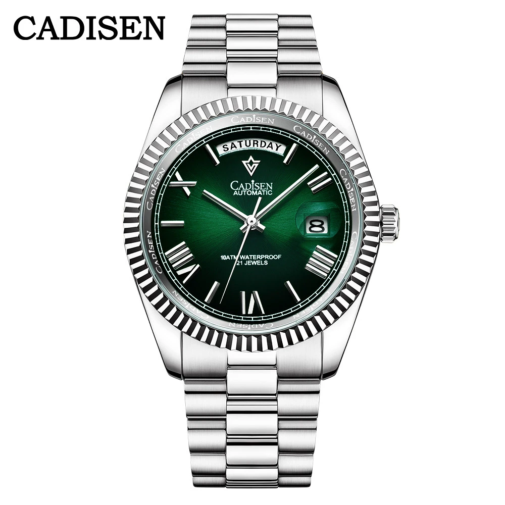 CADISEN 2021 Men Watches Swimming 10Bar Waterproof Screw Crown Japan Miyota Movement Mechanical Watch Newest Version Wristwatch