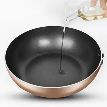 

Non-stick cooker gas stove for multi-function cooking pot less fume pan household wok