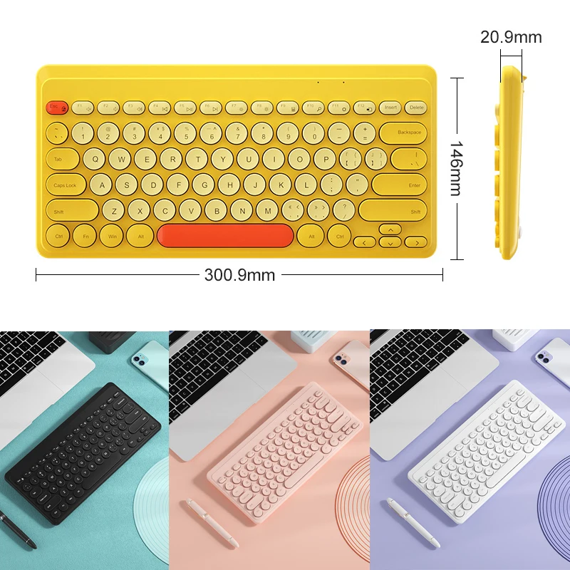 2.4G Wireless Keyboard USB 79 Keycaps Mute Gaming Keyboard Wireless For PC Gamer Office Work Computer Laptop Mac Mini Keyboards-5