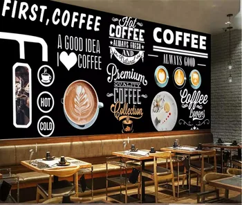 

CJSIR Custom Wallpaper Murals Europe and The United States Blackboard Hand-painted Coffee Shop Background Wall 3d Wallpaper
