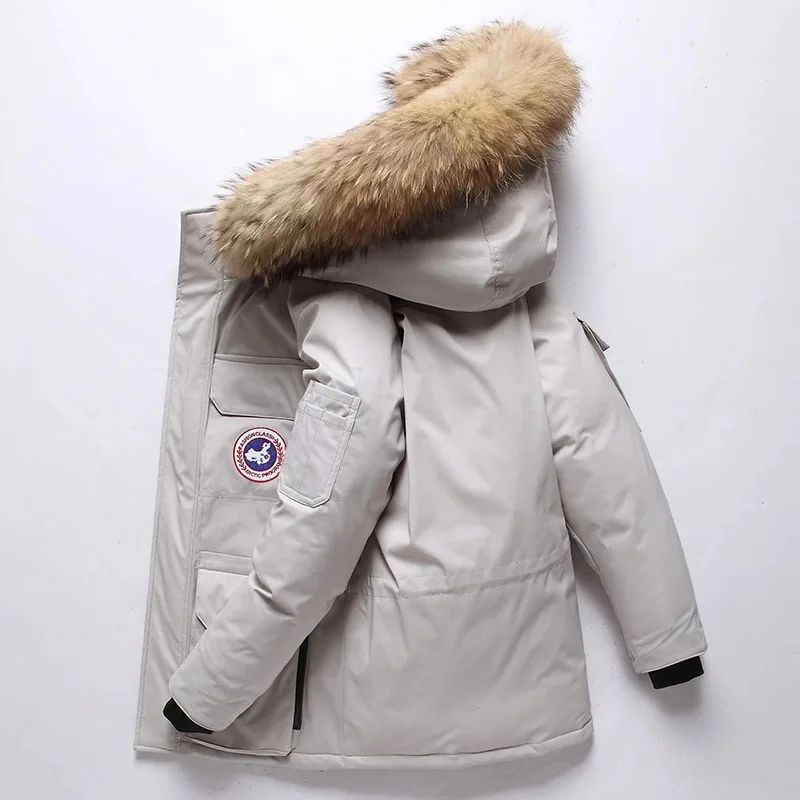 

2019 newest style Canadian medium men duck down coat warm hooded autumn and winter black down jackets casual fashion