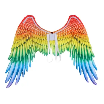 

Halloween Fancy Dress Decor Crafts Artificial Rainbow Color Angel Feather Wings withSoft Elastic Strap Angel Wings For Carnival
