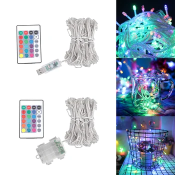 

5M 50LED Starry String battery Light Fairy Micro LED Transparent Copper Wire for Party Wedding Decor Remote Control String Light