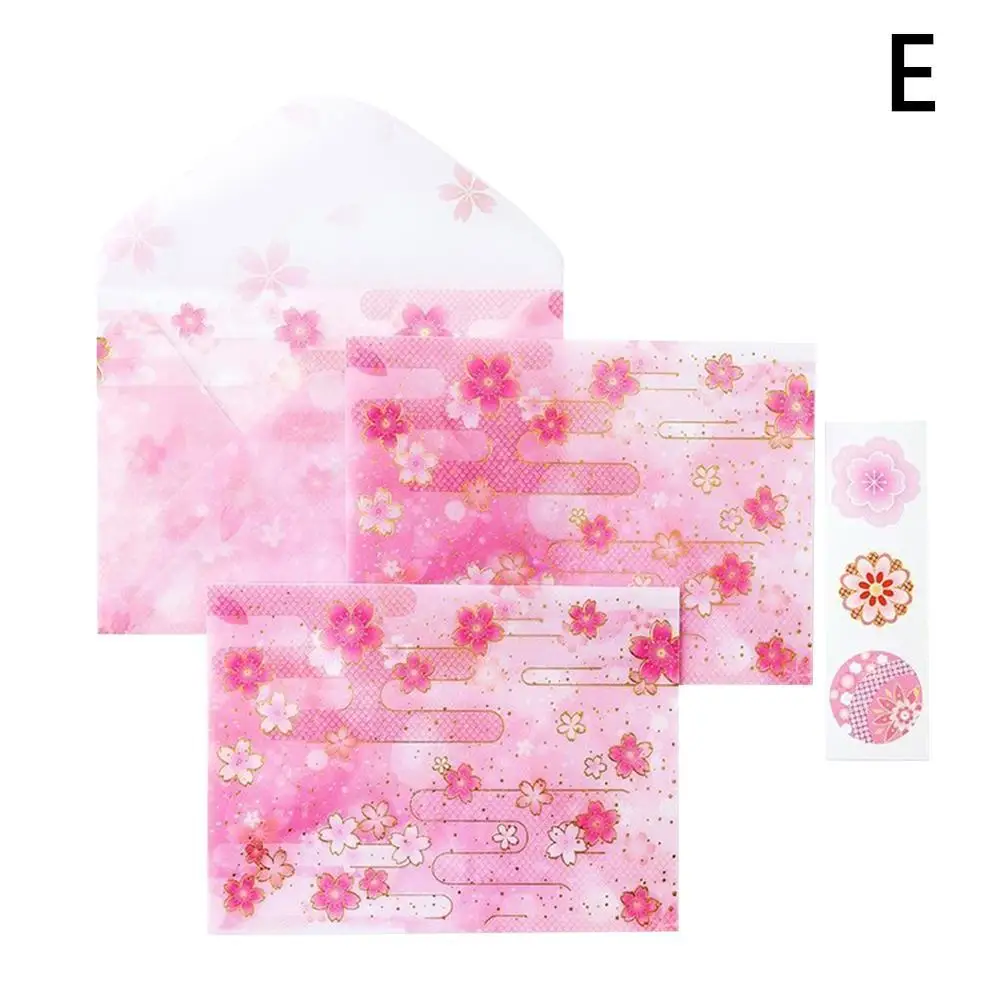 

3pcs Retro Crane Pattern Gold Gilding Translucent Envelope Message 3pcs Letter With Stationary Seal Sticker Gift Card 15x11 Q6L1