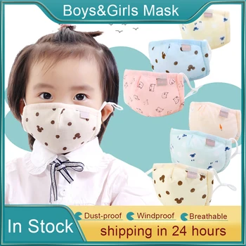 

10pcs aged 4-12 washable Masks Cartoon Printing Dustproof PM2.5 Kids Cotton Mouth Face Nose Filter Mask Anti-Dust Cover