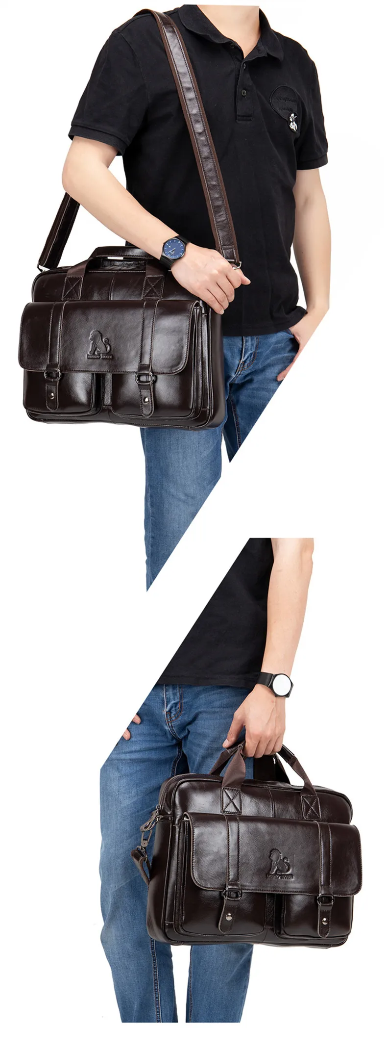 2019 брендовый мужской портфель из натуральной кожи, дорожная сумка-мессенджер, деловые мужские сумки-тоут, мужские повседневные сумки через